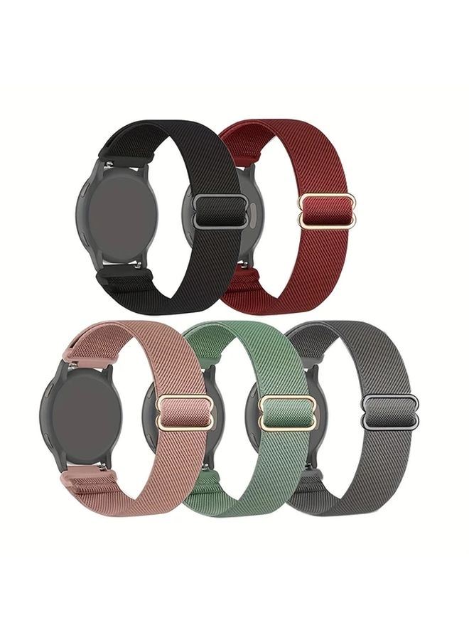 Elastic Stretch Nylon Watch Bands 22mm 5 Pack for Samsung Garmin Huawei Men Women - Image 3