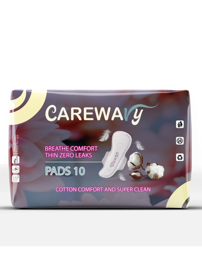 carewavy Carewavy Thin Sanitary Pads with Cotton Comfort Wings Extra Clean  - Image 1