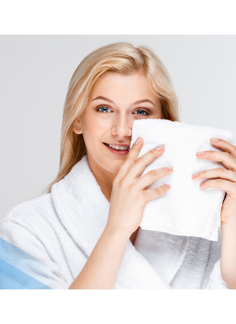 إنفينيتي اكسكلوسيفز - Infinitee Xclusives Premium White Washcloths Set - 4, 13 x 13 انچ (33 x 33cm) کا 100% کاٹن واش کلاتھ آپ کے جسم اور چہرے کے تولیے، کچن ڈش کے تولیے اور چیتھڑے، بیبی واش کلاتھ - Image 1