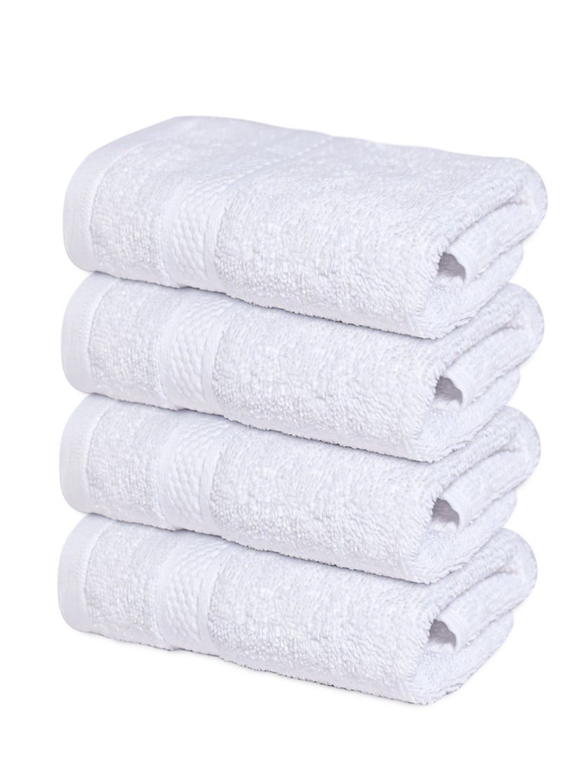 Infinitee Xclusives Infinitee Xclusives Premium White Washcloths Set – Pack of 4, 13 x 13 Inches (33 x 33cm) 100% Cotton Wash Cloths for Your Body and Face Towels, Kitchen Dish Towels and Rags, Baby Washcloth  - Image 1