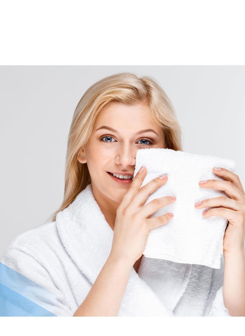 Infinitee Xclusives Infinitee Xclusives Premium White Washcloths Set – Pack of 4, 13 x 13 Inches (33 x 33cm) 100% Cotton Wash Cloths for Your Body and Face Towels, Kitchen Dish Towels and Rags, Baby Washcloth  - Image 4