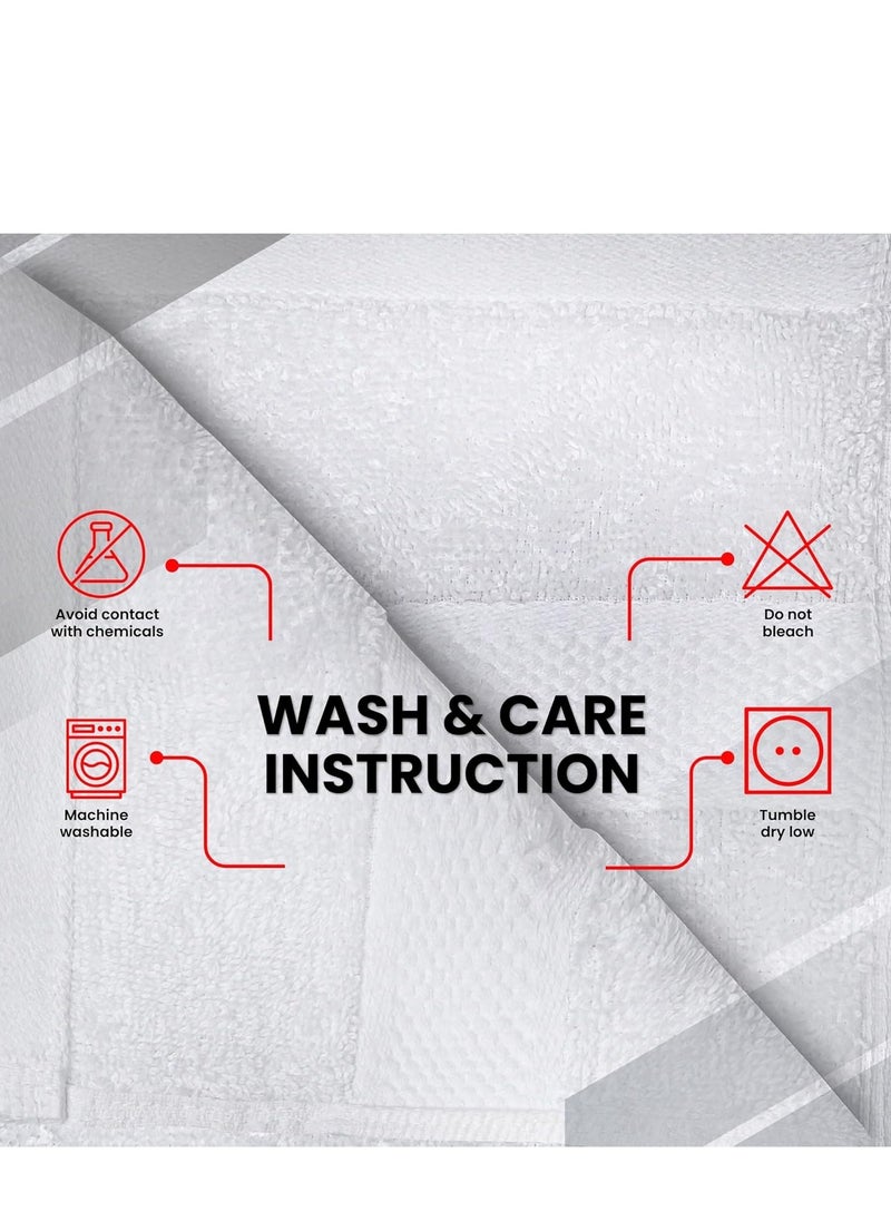 Infinitee Xclusives Infinitee Xclusives Premium White Washcloths Set – Pack of 4, 13 x 13 Inches (33 x 33cm) 100% Cotton Wash Cloths for Your Body and Face Towels, Kitchen Dish Towels and Rags, Baby Washcloth  - Image 3