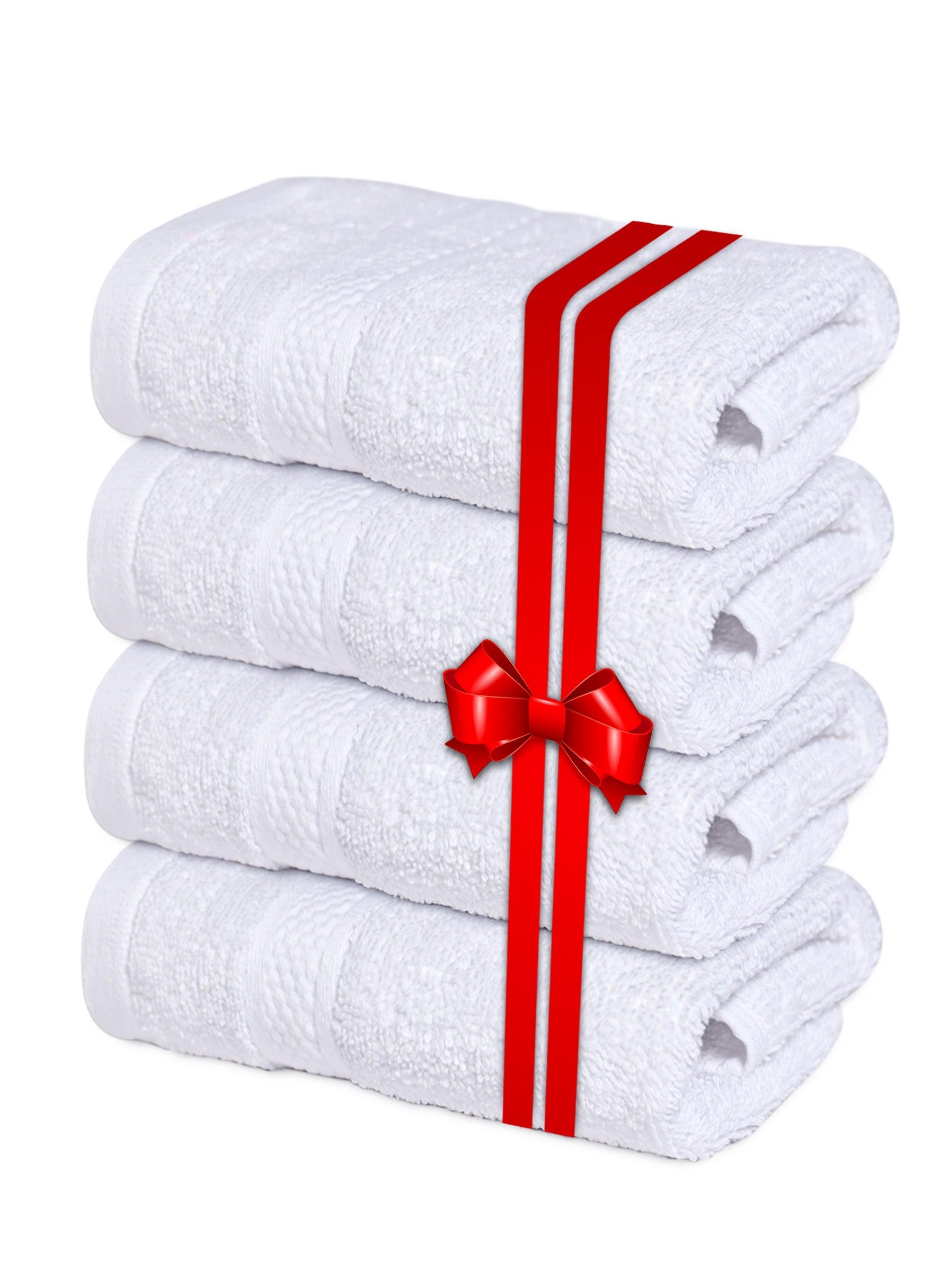 إنفينيتي اكسكلوسيفز Infinitee Xclusives Premium White Washcloths Set - 4, 13 x 13 انچ (33 x 33cm) کا 100% کاٹن واش کلاتھ آپ کے جسم اور چہرے کے تولیے، کچن ڈش کے تولیے اور چیتھڑے، بیبی واش کلاتھ 