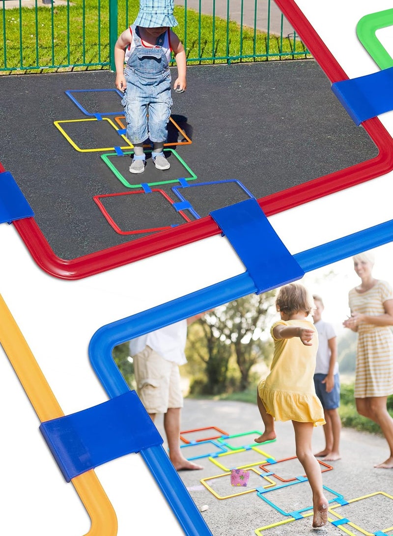 Sunnaltree Hopscotch Ring Game, Kids Outdoor Game, Indoor Outdoor Play for Kids, Educational Play, Develops Hand Eye Coordination Skills, Fun Party Game for Family, Friends, School Yard Games, Group Games (27PCS) - Image 2