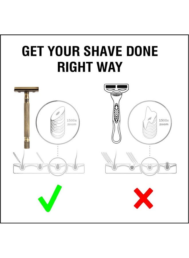 Pearl Shaving Double Edge Close Comb Safety Razor (SS-01 CC (Antique Brass)) -Shaving Razor for Men | Classic & Traditional Shaving Kit for Men | Premium Blade razors for Father's day Gift Option - Image 2