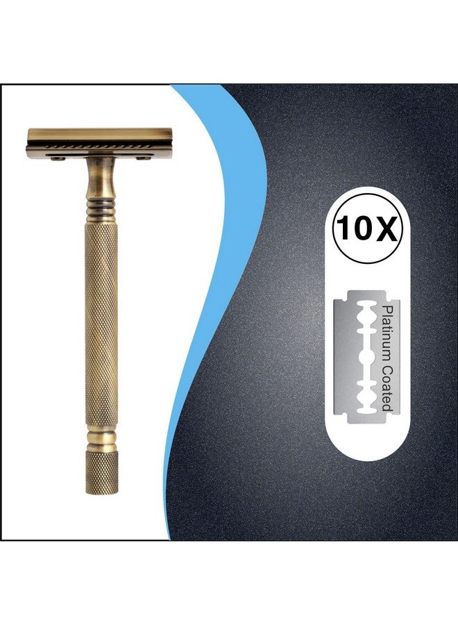 Pearl Shaving Double Edge Close Comb Safety Razor (SS-01 CC (Antique Brass)) -Shaving Razor for Men | Classic & Traditional Shaving Kit for Men | Premium Blade razors for Father's day Gift Option - Image 4