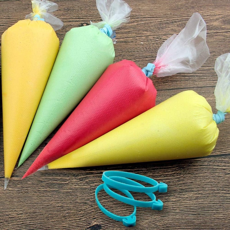 Weetiee Pastry Bag - 100 Pieces 16 Inch [Extra Thick] Disposable Piping Bags Set with 8 decorating tips, 1 coupler and 3 Bag Ties for Cake Decorating Royal Frosting - Image 5