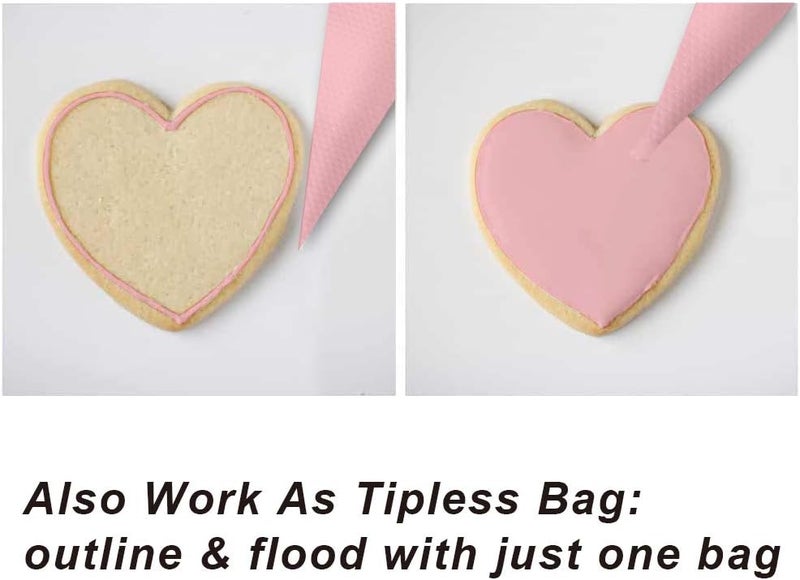 Weetiee Pastry Bag - 100 Pieces 16 Inch [Extra Thick] Disposable Piping Bags Set with 8 decorating tips, 1 coupler and 3 Bag Ties for Cake Decorating Royal Frosting - Image 4