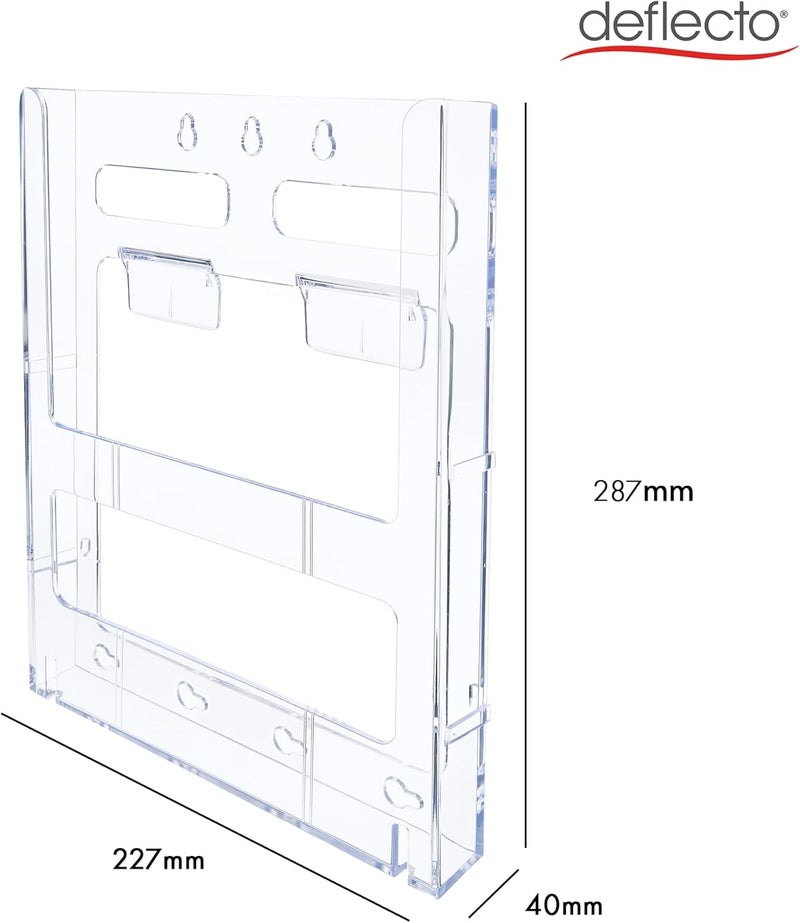 Deflecto Deflecto Lit Loc Interlocking Magazine Holder Clear 1114 x 9 x 114 772001  - Image 2
