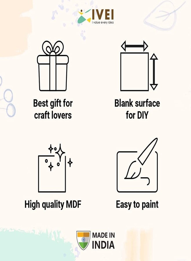 IVEI MDF DIY Blank Name Plate Base Wood Sheet Craft - MDF Plain Wooden Rectangle Board Blank Name Plates Cutouts for Painting Wooden Sheet Craft, Decoupage, Resin Art Work & Decoration - Image 3