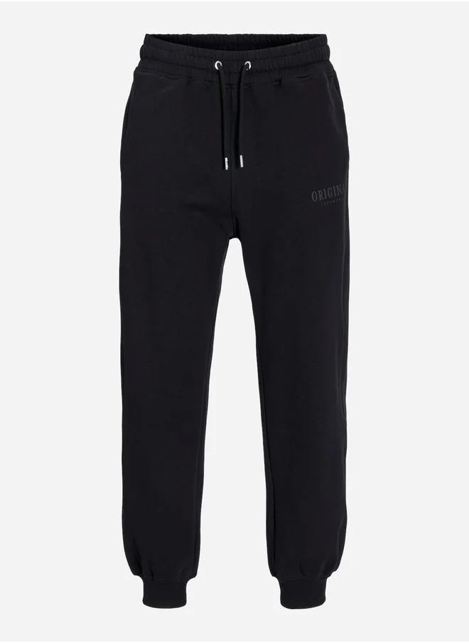 JACK & JONES Mono Logo Detail Cuffed Joggers with Drawstring