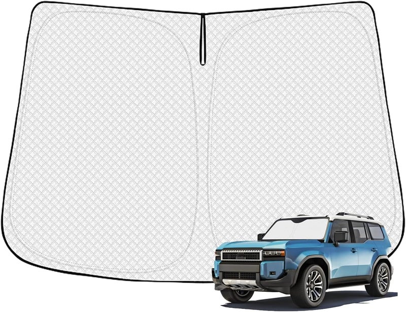 Canvcle Windshield Sun Shade for 2024-2025 2026 Toyota Land Cruiser Accessories Thicken 6-Layer Front Window Sunshade Cover Sun Visor Protector Foldable Block UV Rays Keep Vehicle Cool - Image 1