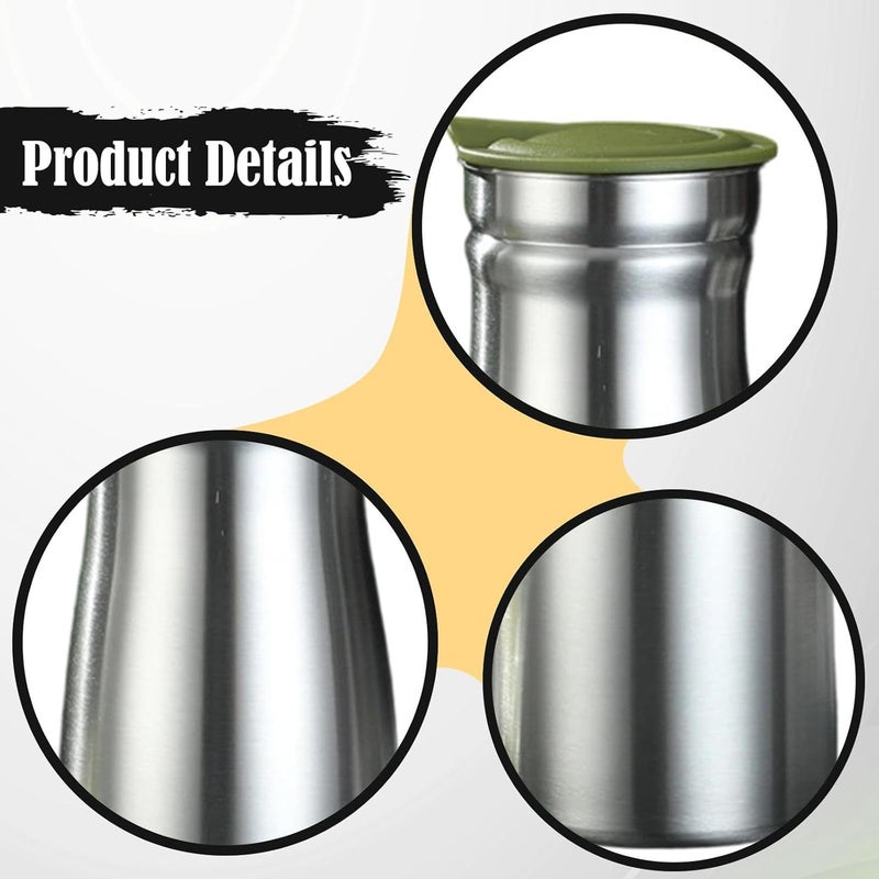 Thermal Coffee Carafe Stainless Steel Vacuum Insulated Kettle Leakproof Modern Beverage Dispenser Drink Jug with Press Lid Suitable for Home Office Re, Green no Handle - Image 2
