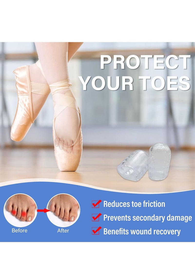 20 قطعة من واقيات أصابع القدم، أغطية أصابع القدم المصنوعة من السيليكون، واقيات أصابع القدم الصغيرة المضادة للاحتكاك لتخفيف الألم، أغطية أصابع القدم القابلة للتنفس لأظافر القدم النامية تحت الجلد، والذرة، ومنع البثور، وأصابع القدم المطرقة (20 قطعة) - Image 3