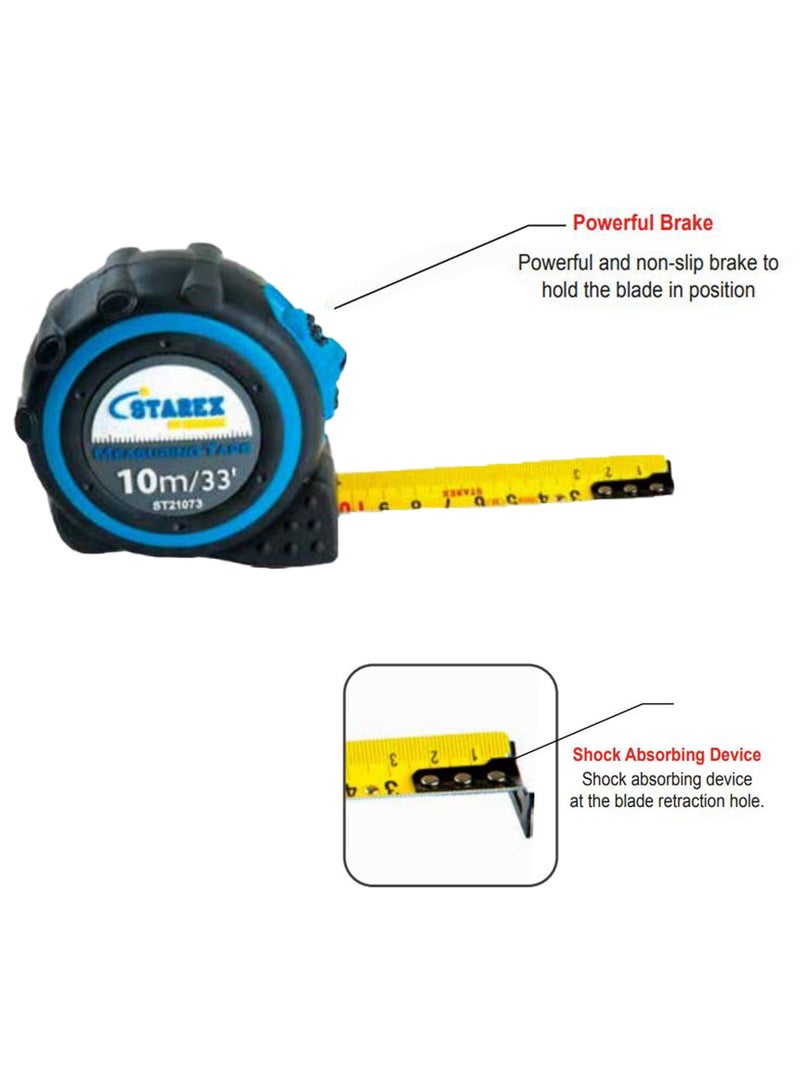 Starex Measuring Tape 3mx16mm Grey Rubber Double Side Print Blade D/Blister Starex Brnd