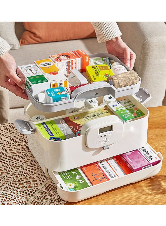 ZCM-HAPPY Portable Smart First Aid Medicine Storage Box Large Capacity Medicine Standing Box - Image 4