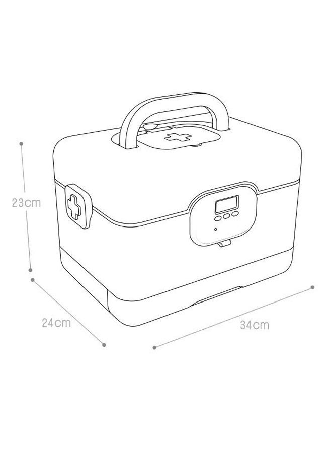 ZCM-HAPPY Portable Smart First Aid Medicine Storage Box Large Capacity Medicine Standing Box - Image 2