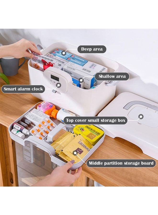 ZCM-HAPPY Portable Smart First Aid Medicine Storage Box Large Capacity Medicine Standing Box - Image 3