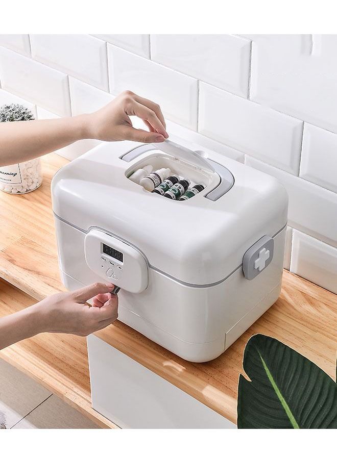 ZCM-HAPPY Portable Smart First Aid Medicine Storage Box Large Capacity Medicine Standing Box - Image 5