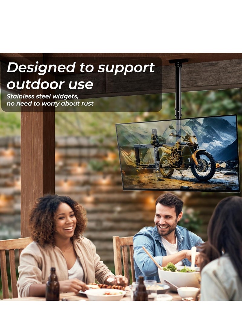 ELTRAZONE TV Ceiling Mount Adjustablex Bracket for 26""-65"" Flat Screen Displays,Hanging Ceiling TV Mount Fits Most LED, LCD, OLED 4K TVs,6 Height Settings, Holds up to 88lbs, Max VESA 600x400mm - Image 4