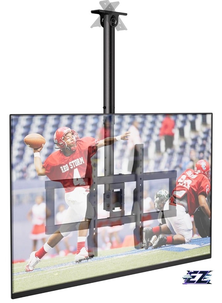 ELTRAZONE TV Ceiling Mount Adjustablex Bracket for 26""-65"" Flat Screen Displays,Hanging Ceiling TV Mount Fits Most LED, LCD, OLED 4K TVs,6 Height Settings, Holds up to 88lbs, Max VESA 600x400mm - Image 1