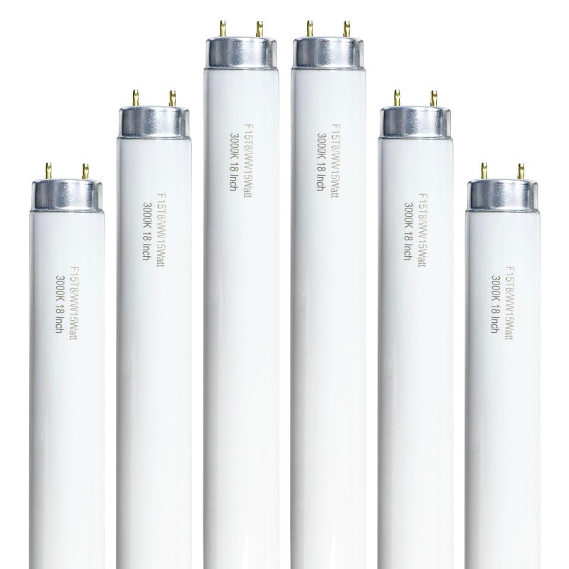 Konideke 6 Pack 18 Inch F15T8WW 15W Soft White Fluorescent Bulb for All 15 Watt Light Fixture T8 Fluorescent Bulb 15 Watt 3000K Warm White 950 Lumens - Image 2