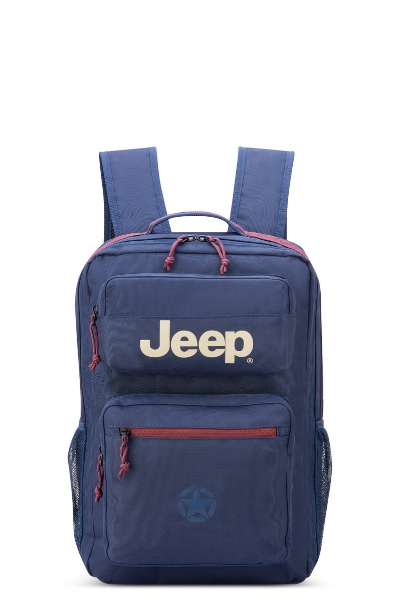 جيب حقيبة ظهر متعددة الاستخدام من JEEP مبطنة للابتوب مقاس 15.6 بوصة مقاومة للماء باللون الأزرق الداكن، مع حقيبة غداء مجانية باللون الأخضر العسكري (طقم من قطعتين). - Image 2