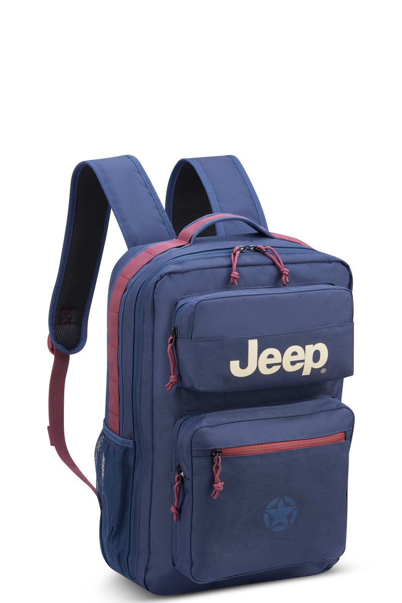 جيب حقيبة ظهر متعددة الاستخدام من JEEP مبطنة للابتوب مقاس 15.6 بوصة مقاومة للماء باللون الأزرق الداكن، مع حقيبة غداء مجانية باللون الأخضر العسكري (طقم من قطعتين). - Image 3