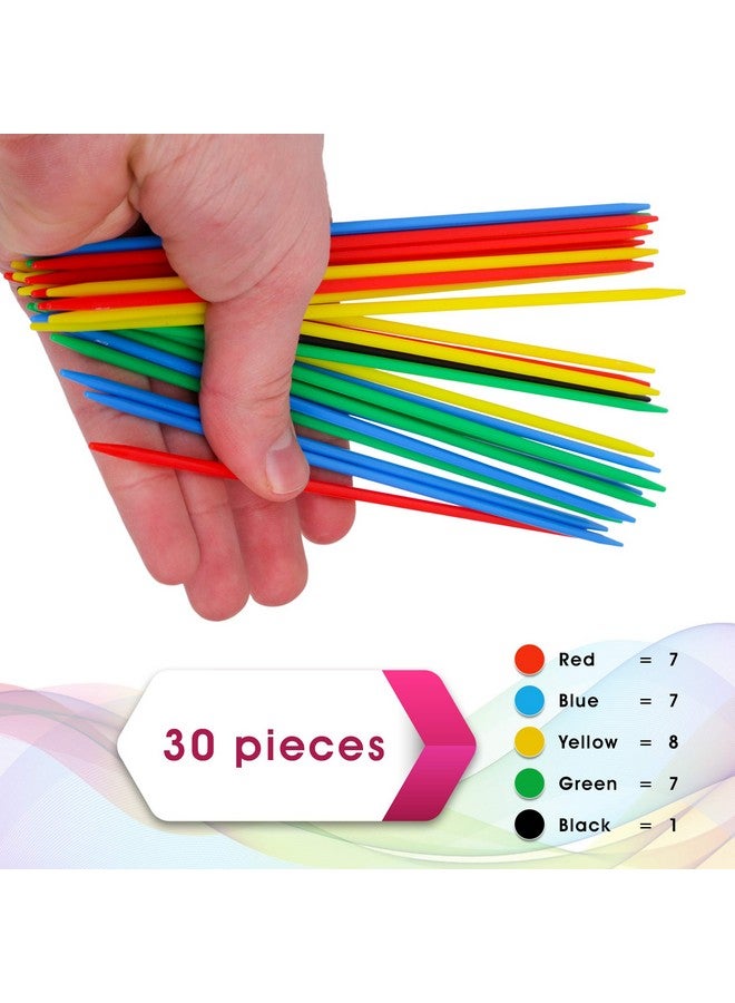 Point Games Pick Up Sticks Game: 30 Brightly Colored Plastic Pick up Sticks in Storage Can, for All Ages! - Image 5