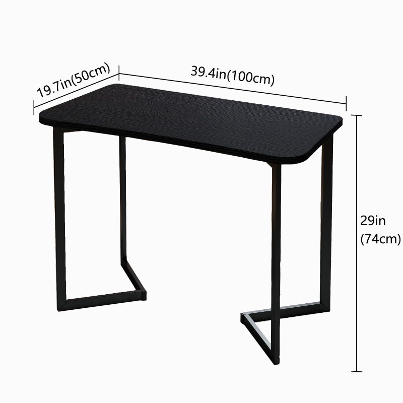 Funecy Computer Desk 40 Inch Small Table for Office,Modern Simple Style Writing Study Work Gaming Table for Home Office (Black) - Image 2