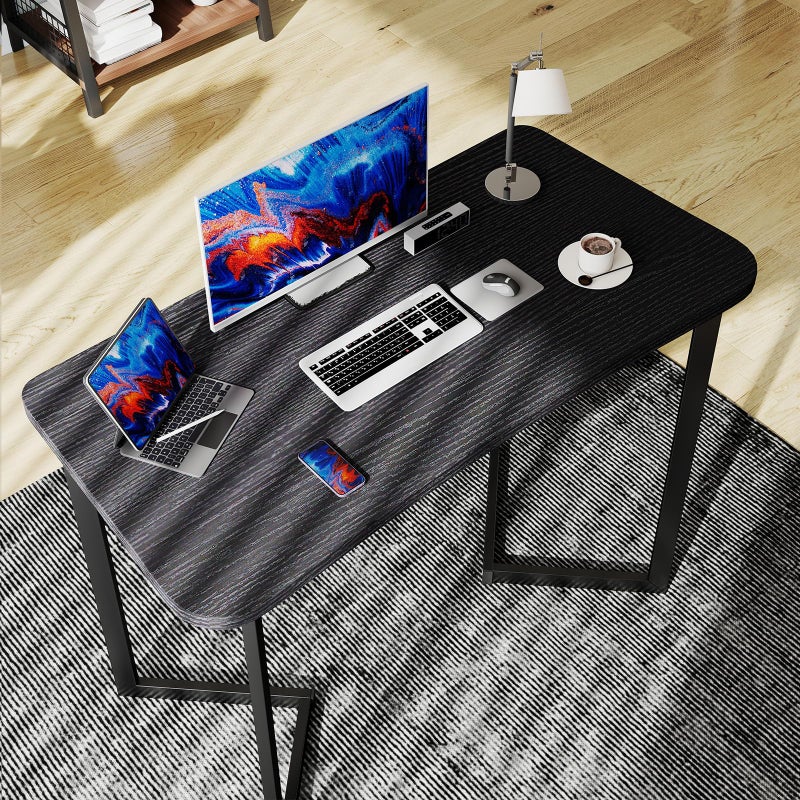Funecy Computer Desk 40 Inch Small Table for Office,Modern Simple Style Writing Study Work Gaming Table for Home Office (Black) - Image 3