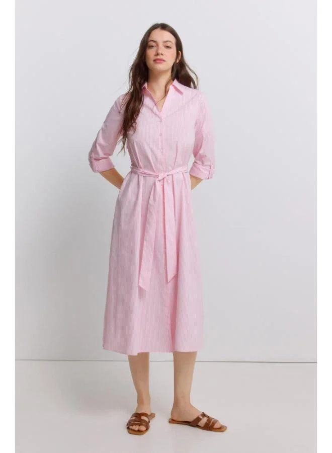 Striped shirt dress