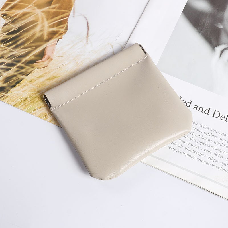 Automatic Closure Mini PU Organizer Case light gray 