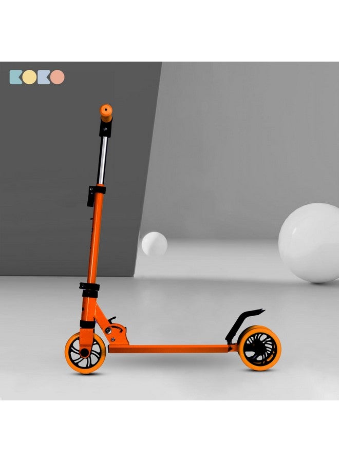 كوكو سكوتر كوكو راودي كيك سكيت مع ارتفاع قابل للتعديل وقابل للحمل، سكوتر للأطفال بعجلات LED من مادة PVC للأعمار من 3 سنوات فما فوق (الحد الأقصى لوزن المستخدم: 50 كجم) (برتقالي) - Image 2