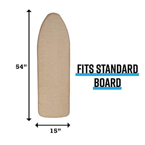 Simplify Scorch Resistant Silicone Coated Ironing Board Padded Cover with Elastic Edges and Strap 15 x 54 1 Pack Gold - Image 3