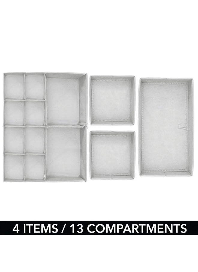 mDesign Soft Fabric Dresser Drawer And Closet Storage Organizer Set For Child Baby Room Or Nursery 8 Organizing Bins - Polka Dot Pattern Set Of 8 Light Gray With White Dots  - Image 5
