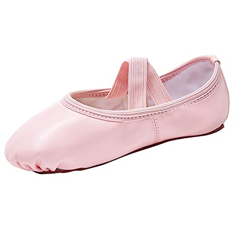 Stelle Ballet Shoes for Girls Soft Leather Dance Slippers Ballerina Shoes(Pink,3.5MB) - Image 1