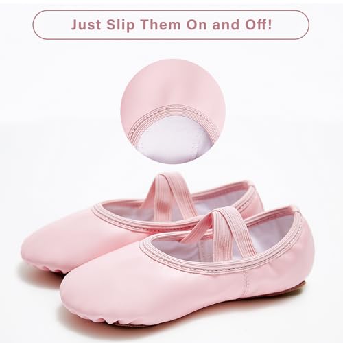 Stelle Ballet Shoes for Girls Soft Leather Dance Slippers Ballerina Shoes(Pink,3.5MB) - Image 5