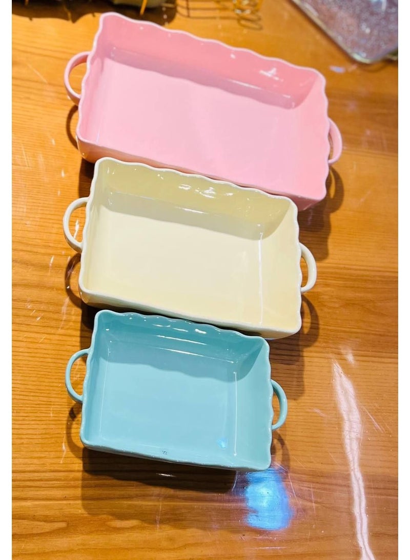 3-Piece Porcelain Casserole Set (Assorted Colors) - Image 1