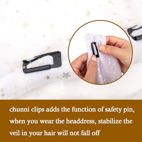 INSIME Dupatta Clips for brides dupatta pin | Hair wig clips for Women Men Hair extensions clip | Dupatta pins for tucking dupatta on head | Bridal dupatta setting clip Chunni dupatta grip clips - Image 5