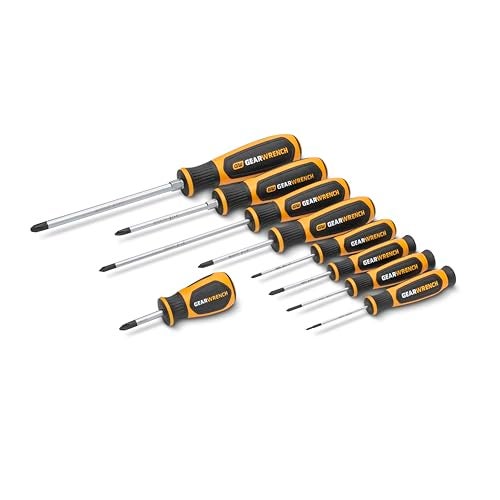 GearWrench مجموعة مفكات فيليبس مزدوجة المواد من جير وrench 9 قطع في صينية تخزين فوم - GWMSSCRPH - Image 2