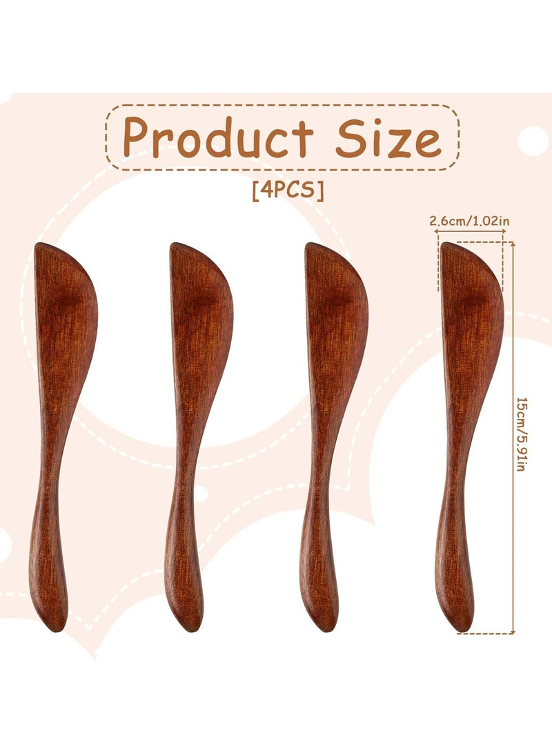 4 Pcs Wooden er Knife Set - Mini Spreaders for Jam, Cheese, and Cream  - Image 2
