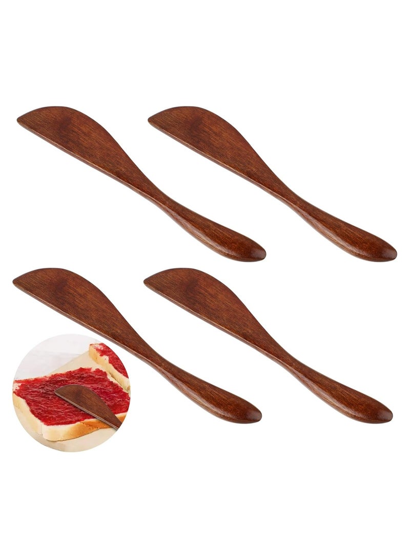 4 Pcs Wooden er Knife Set - Mini Spreaders for Jam, Cheese, and Cream  - Image 1