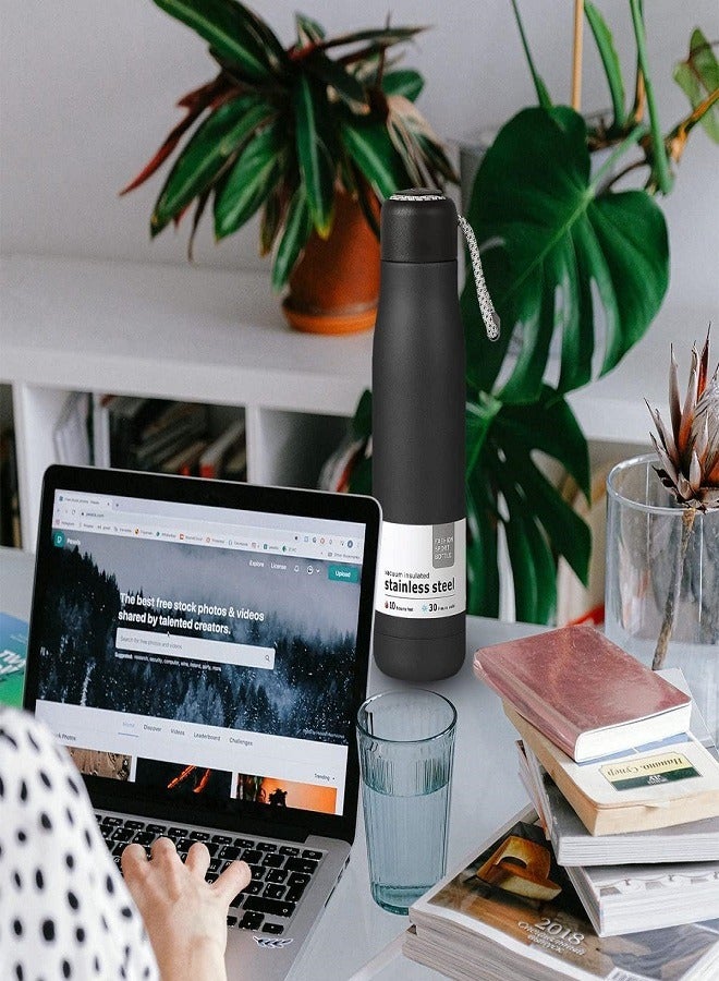 Stainless Steel Vacuum Insulated Bottle Sports Water Bottle 550ml-Black - Image 4