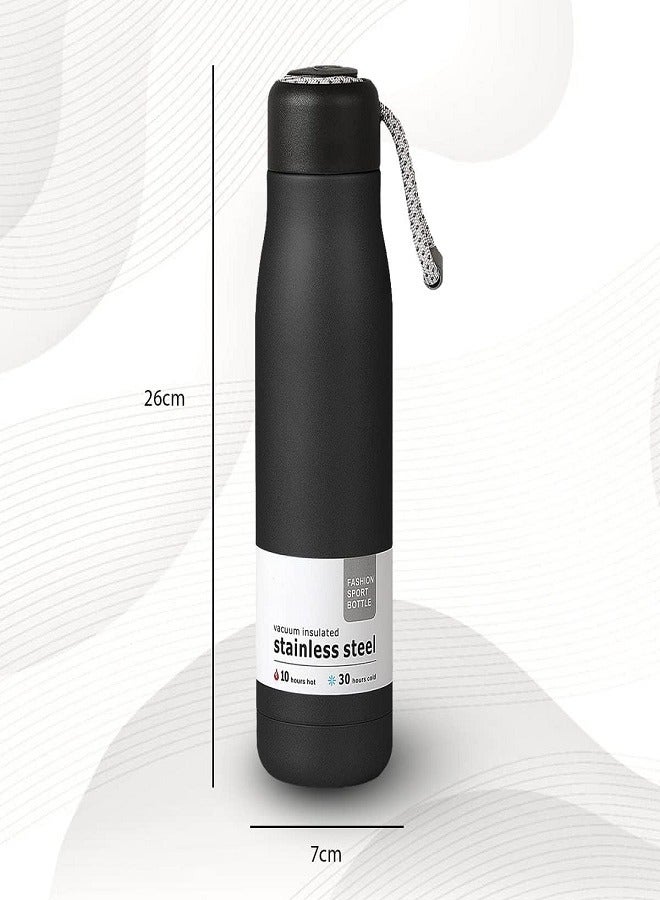 Stainless Steel Vacuum Insulated Bottle Sports Water Bottle 550ml-Black - Image 3