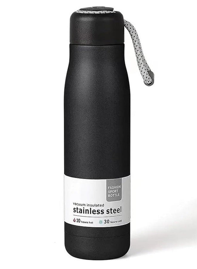Stainless Steel Vacuum Insulated Bottle Sports Water Bottle 550ml-Black - Image 1