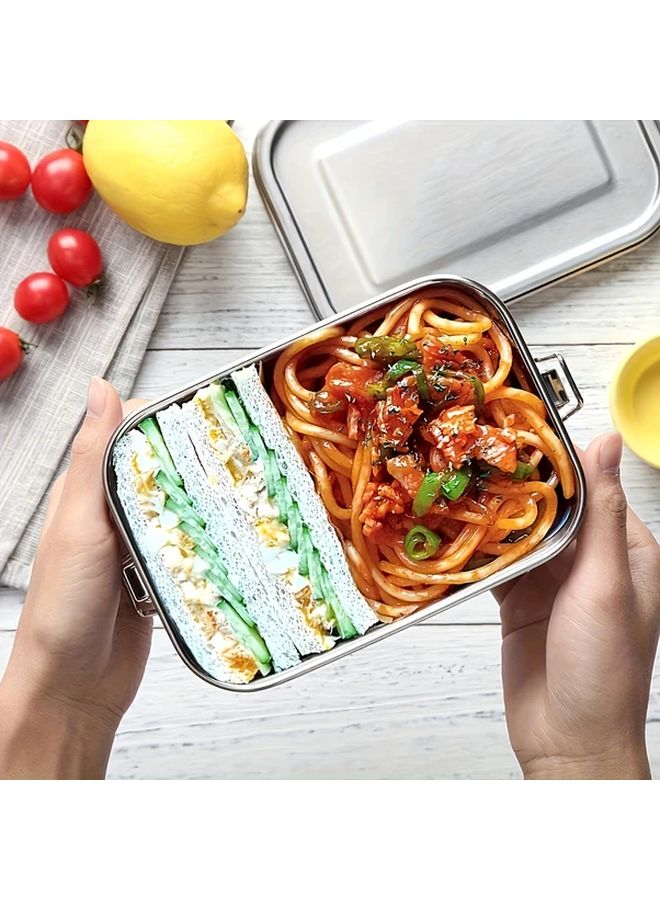 304 Food Grade Stainless Steel Bento Box 18.6oz Square Rust Resistant - Image 2