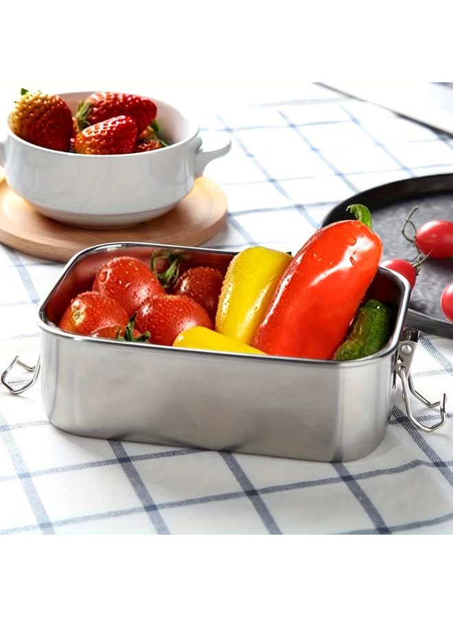 304 Food Grade Stainless Steel Bento Box 18.6oz Square Rust Resistant - Image 4