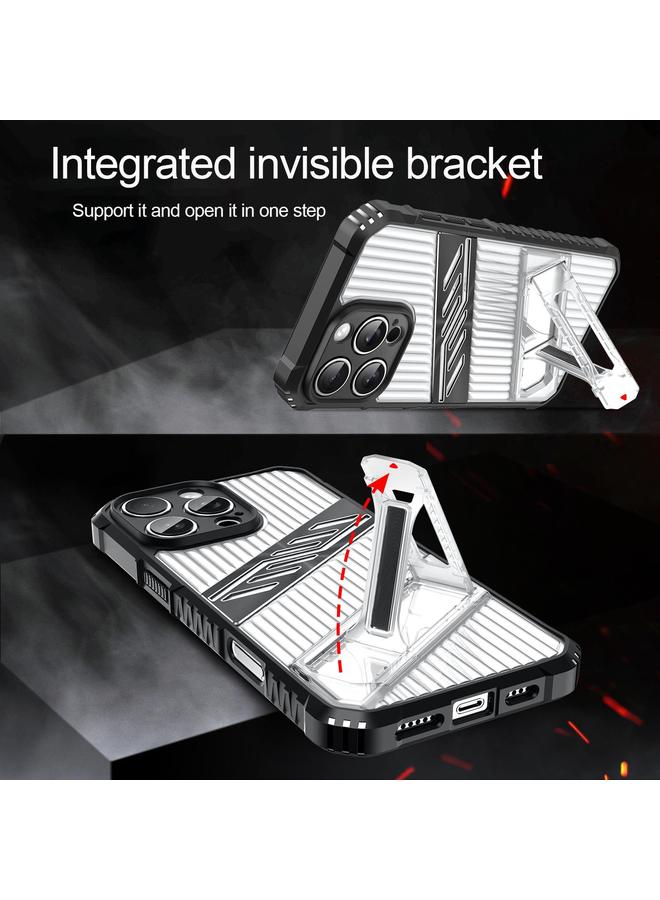 S-TOP Case For iPhone 13 Plating Holder PC Hybrid TPU Phone Case - Image 5