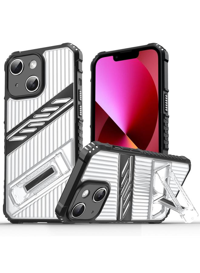 S-TOP Case For iPhone 13 Plating Holder PC Hybrid TPU Phone Case - Image 1